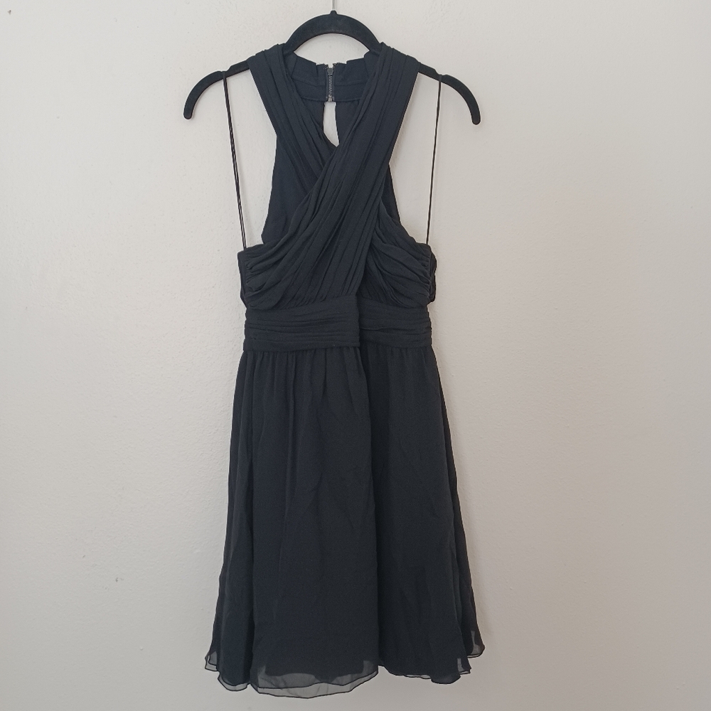 Alice & Olivia Martine Wrap Tulip Black Dress - Picture 5 of 7